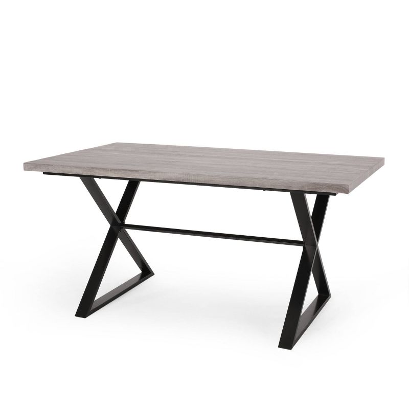 Americus Modern Industrial Dining Table Gray/Black - Christopher Knight Home