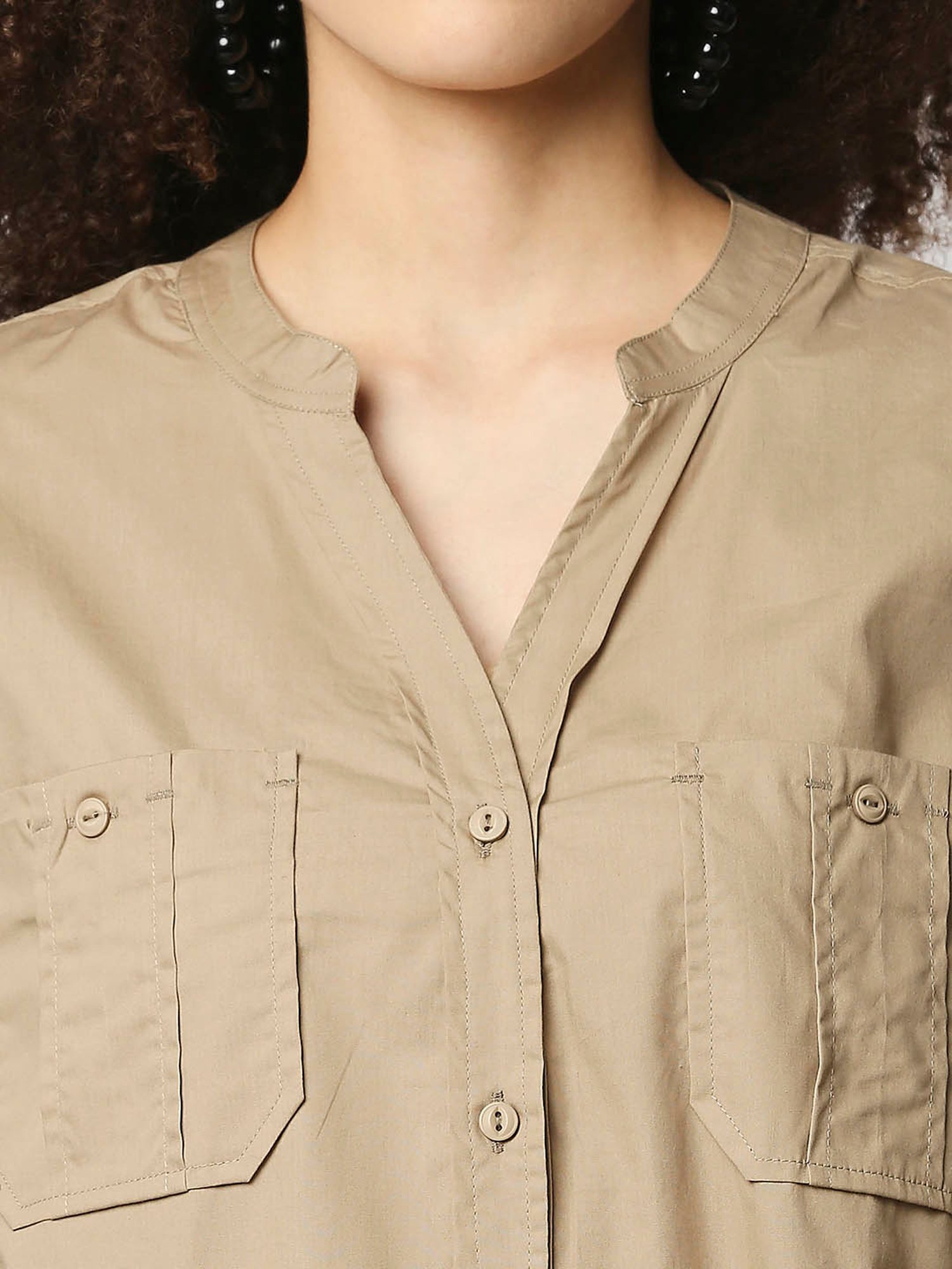 Remanika Beige Regular Fit Shirt