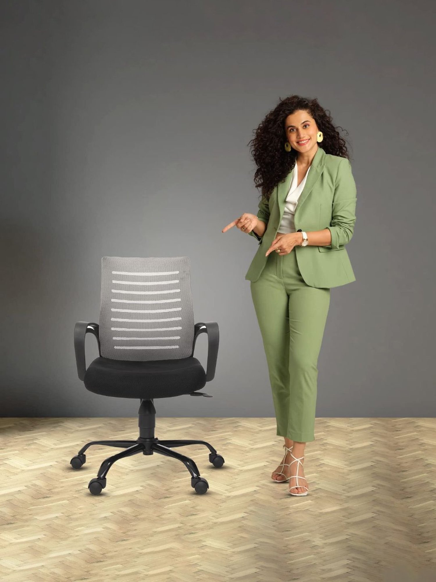 Green Soul Atom Black & Grey Foam Ergonomic Office Chair