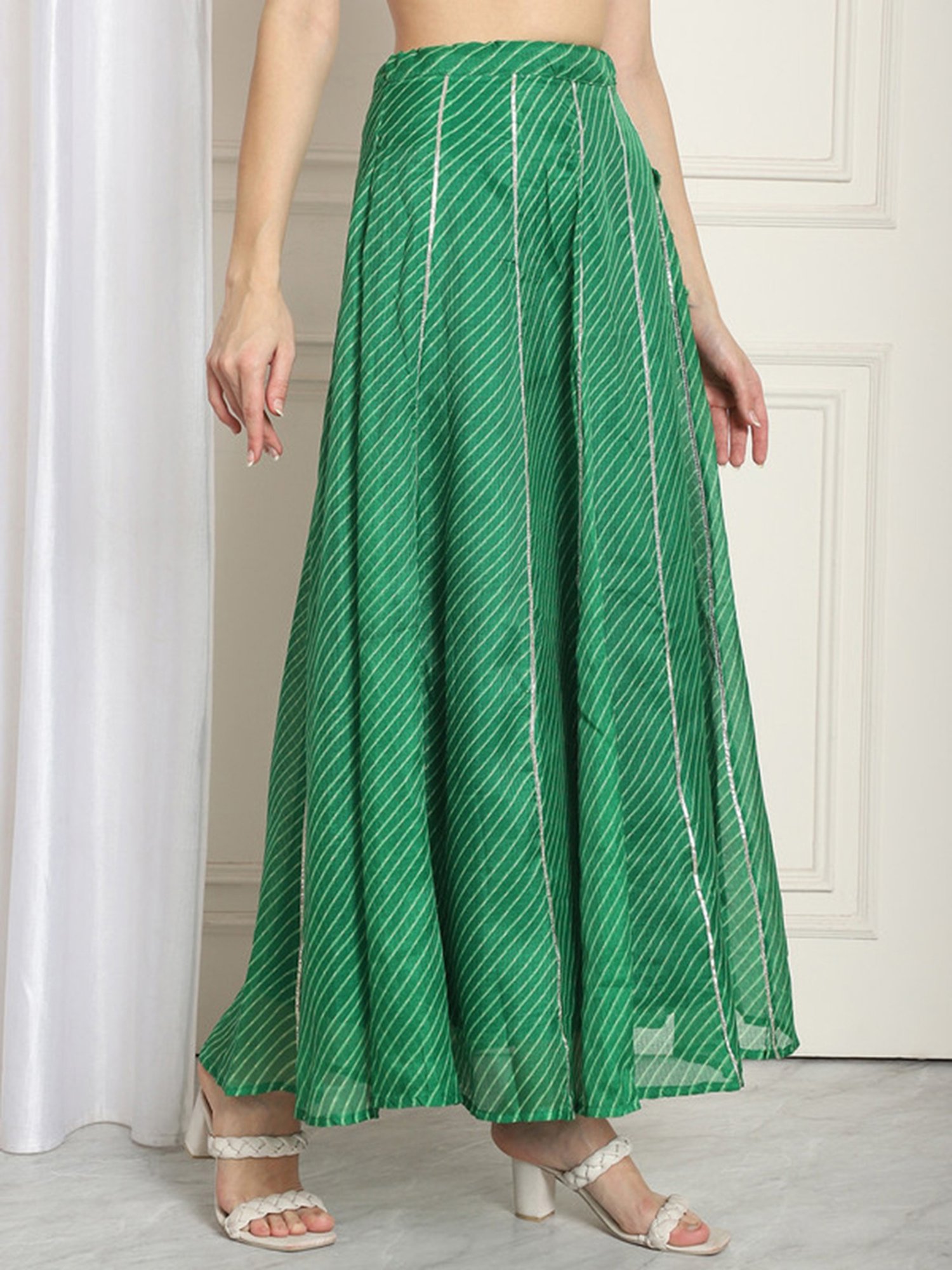 NEUDIS Green Stripes Skirt