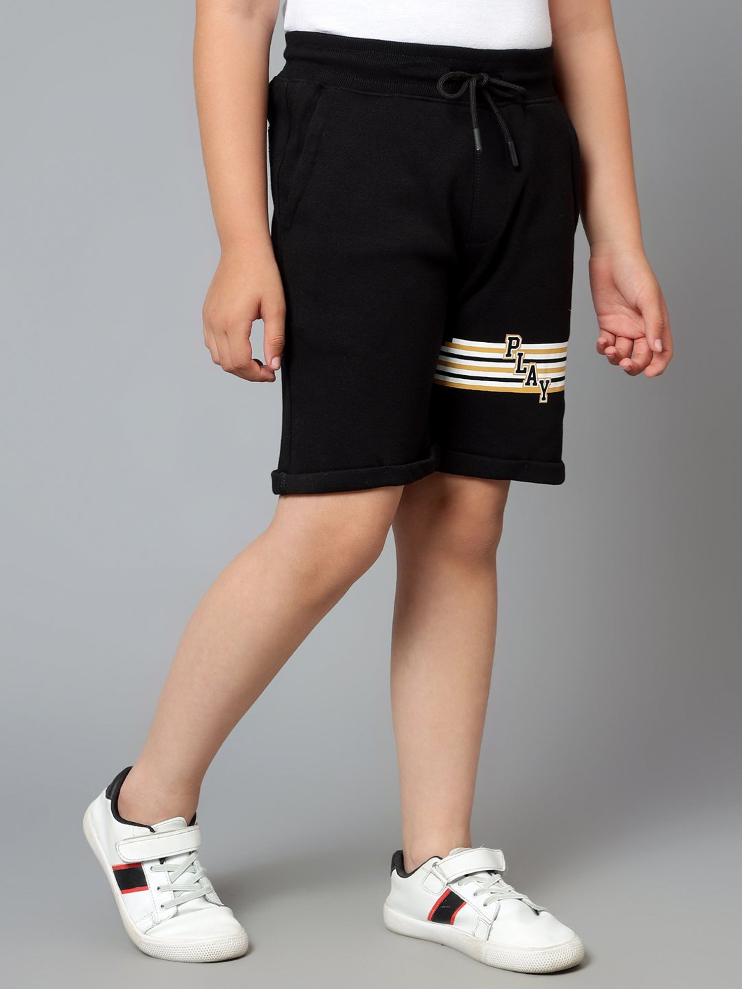 Cantabil Kids Black Printed Bermuda
