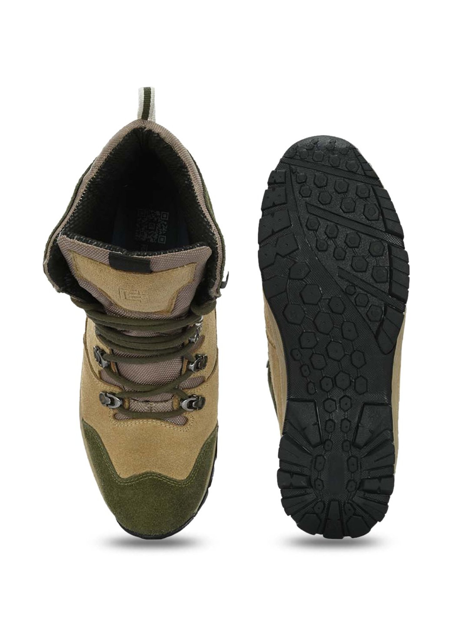 Eego Italy Men's Sand & Green Outdoor Shoes