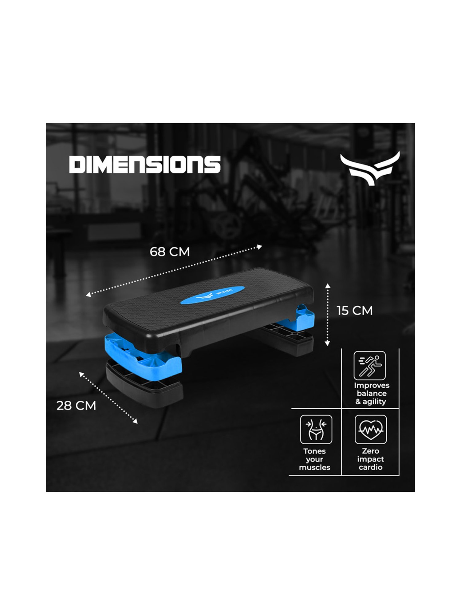 Xtrim Aerobic Cardio Workout Gym Stepper (Blue)