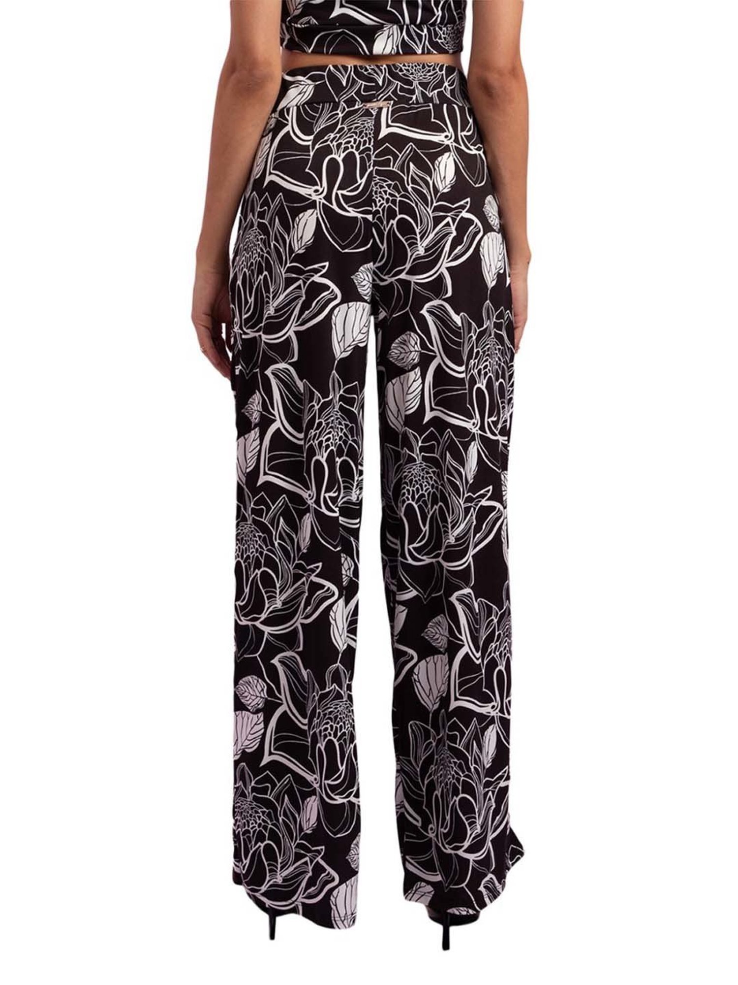 KENDALL + KYLIE Black Printed Parallel Pants