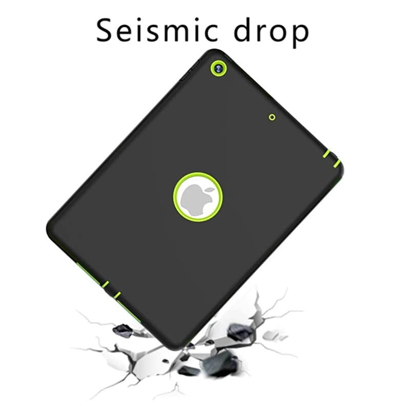 1st Generation Ipad Case IPad 6th 5th Generation Case Caver HighImpact Shock Absorbent Silicone Hard Plastic Dual Layer Protective Case Black Green