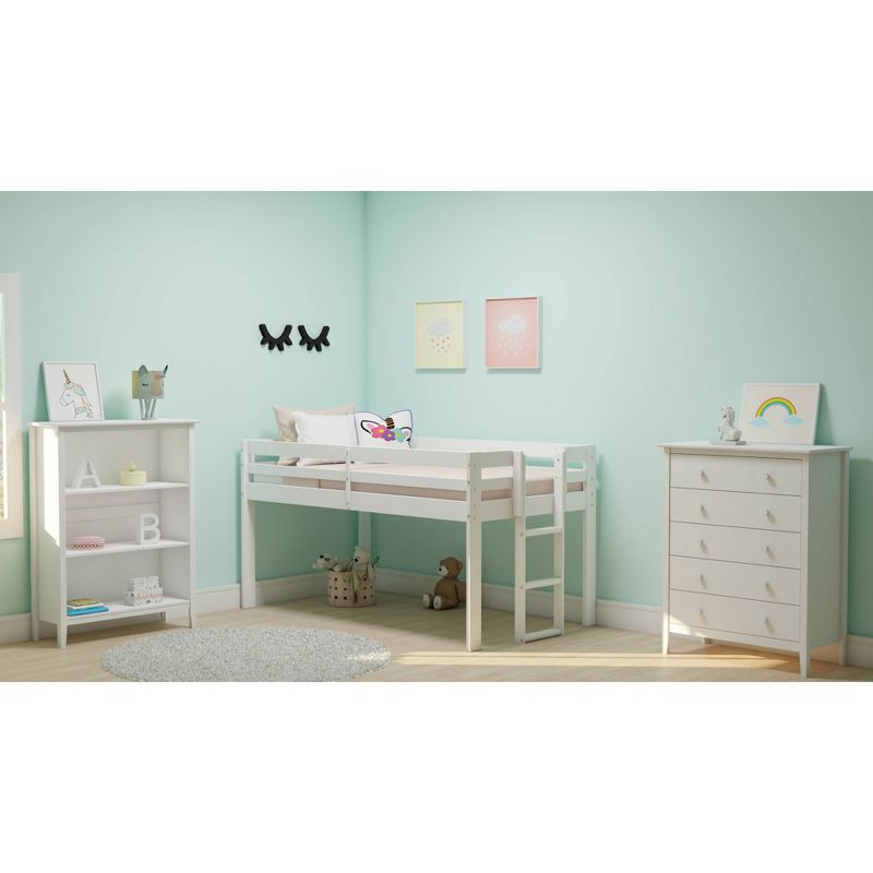 Twin Augusta Wood Junior Loft Bed White - Alaterre Furniture