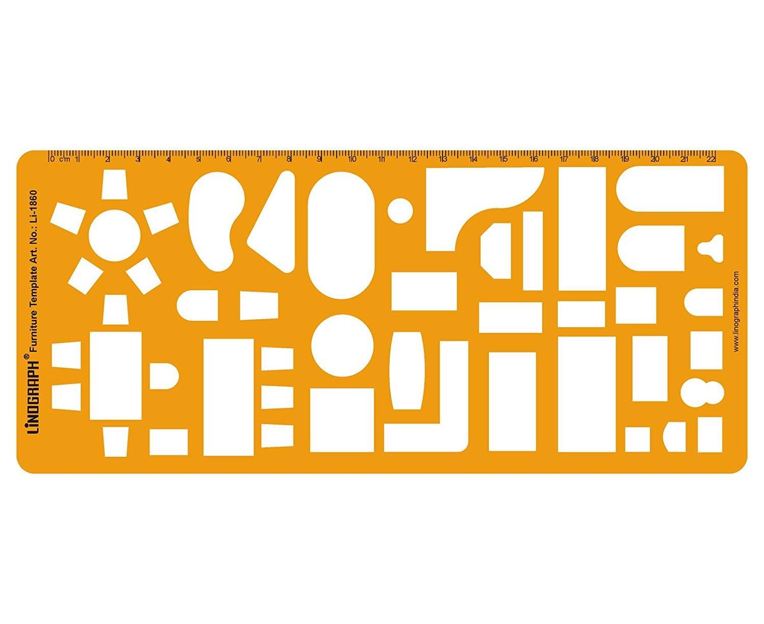 Furniture Symbol Drafting And Design Template Stencil Symbols Architectural Technical Drawing scale