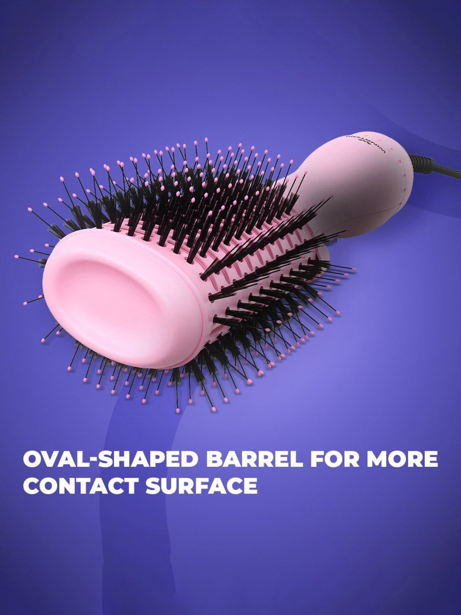 Winston Hair Blow Dryer Brush, Curler, Straightener & Hair Volumizer, 6 In 1 Hair Styler (Pink)