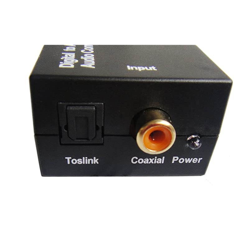 Digital Spdif to Analog Audio RCA RL Converter with 15m Optical Toslink Cable Adapter for DVD HDTV Ps