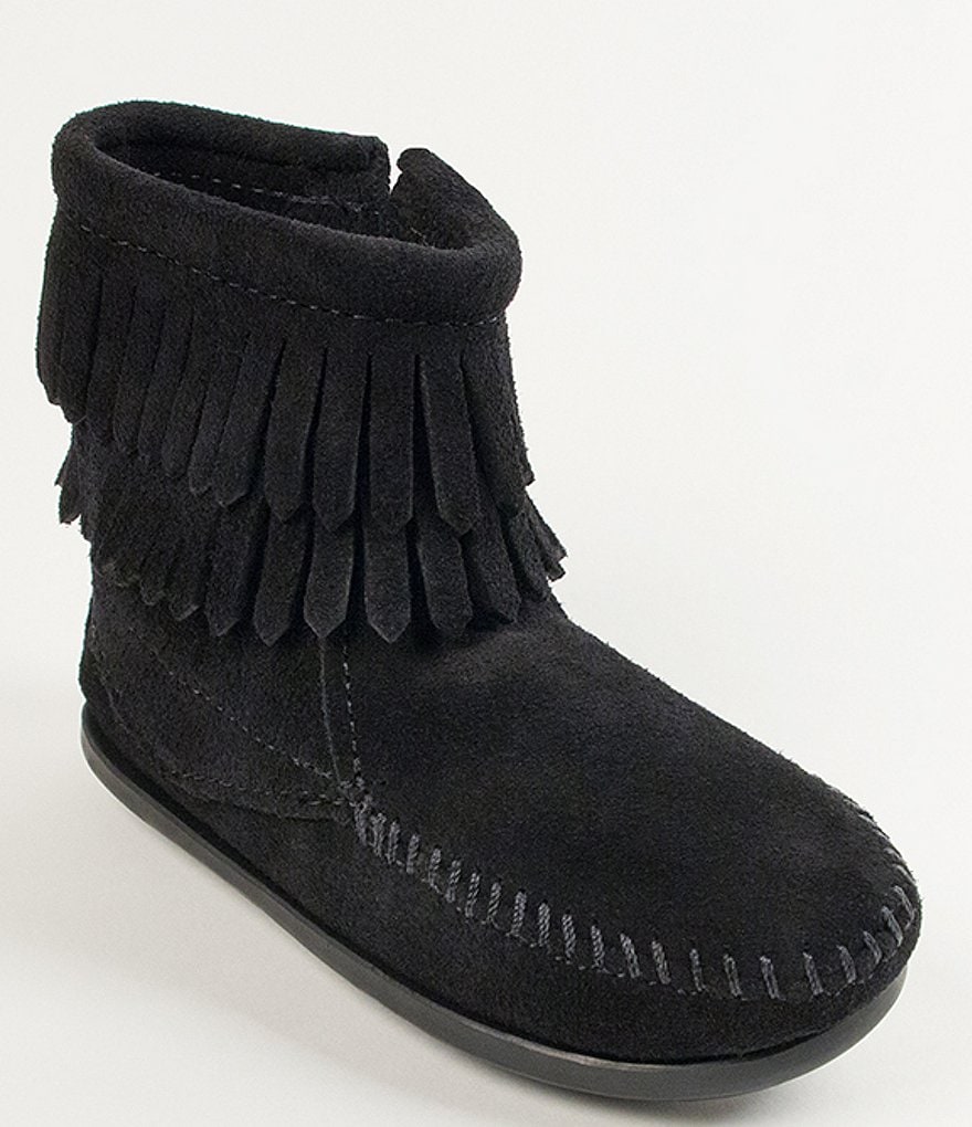 Minnetonka Girls' Double Fringe Suede Boots (Toddler)