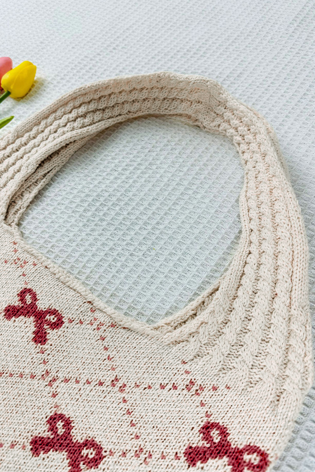 Pink Daisy Smile Face Shoulder Bag