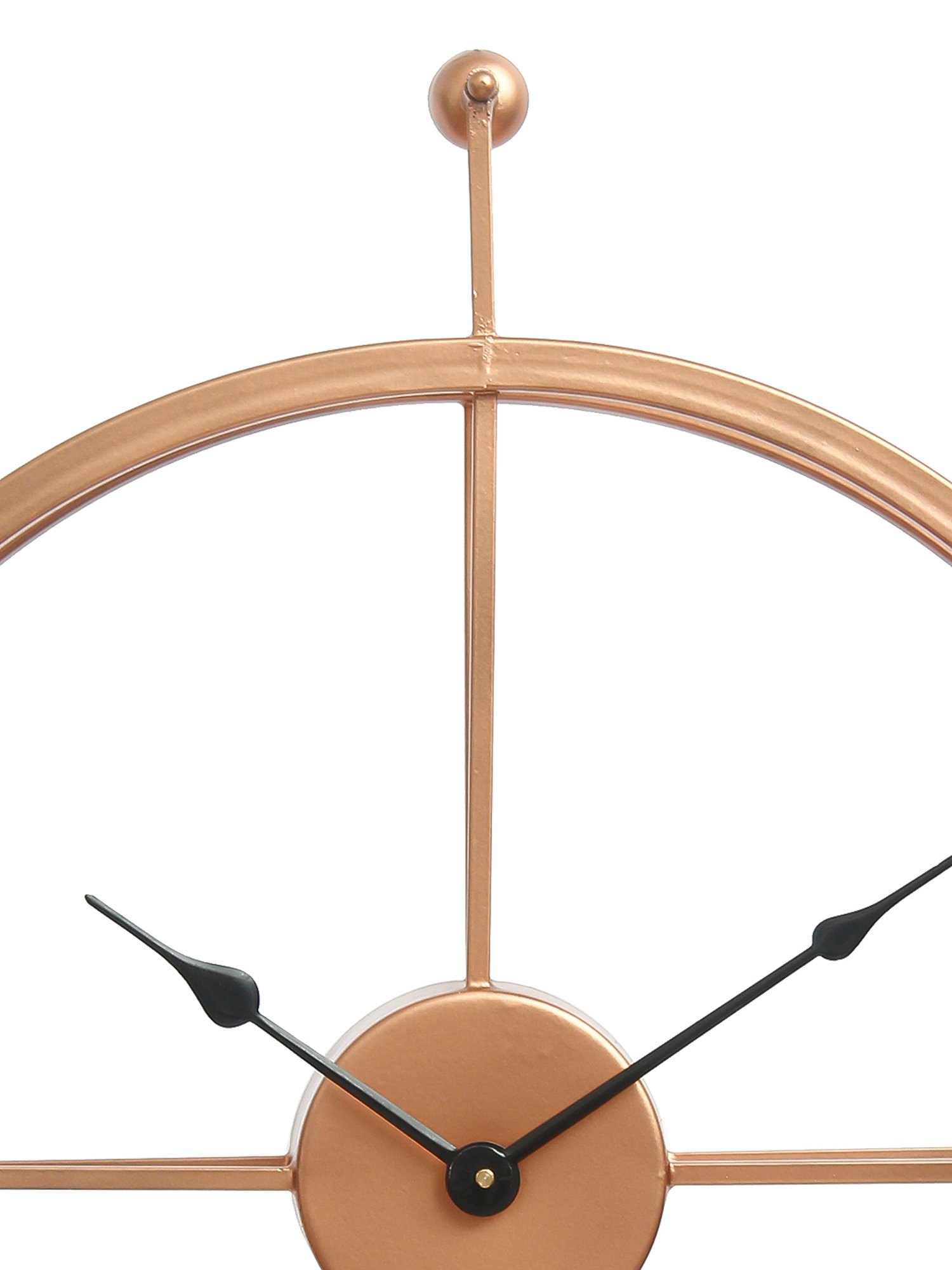 CHRONIKLE Elegant Round Copper Rose Gold Iron Wall Clock