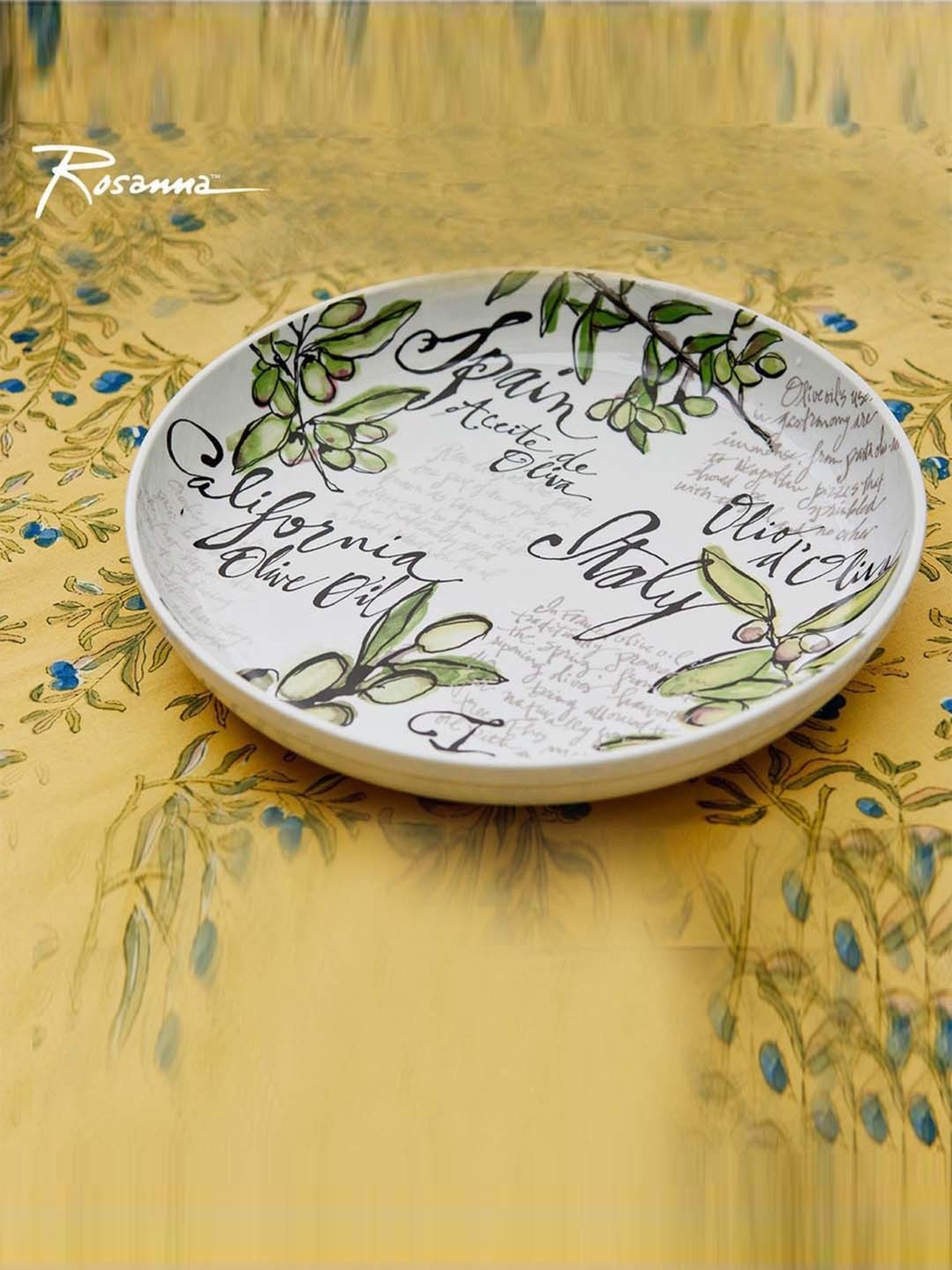 Rosanna Multi Medium Olive Oil Print Serving Bowl