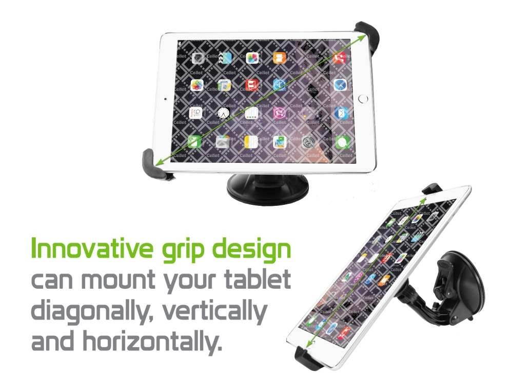 Cellet Car Windshield Mount Holder w/ Extra Large Suction Cup for Tablets