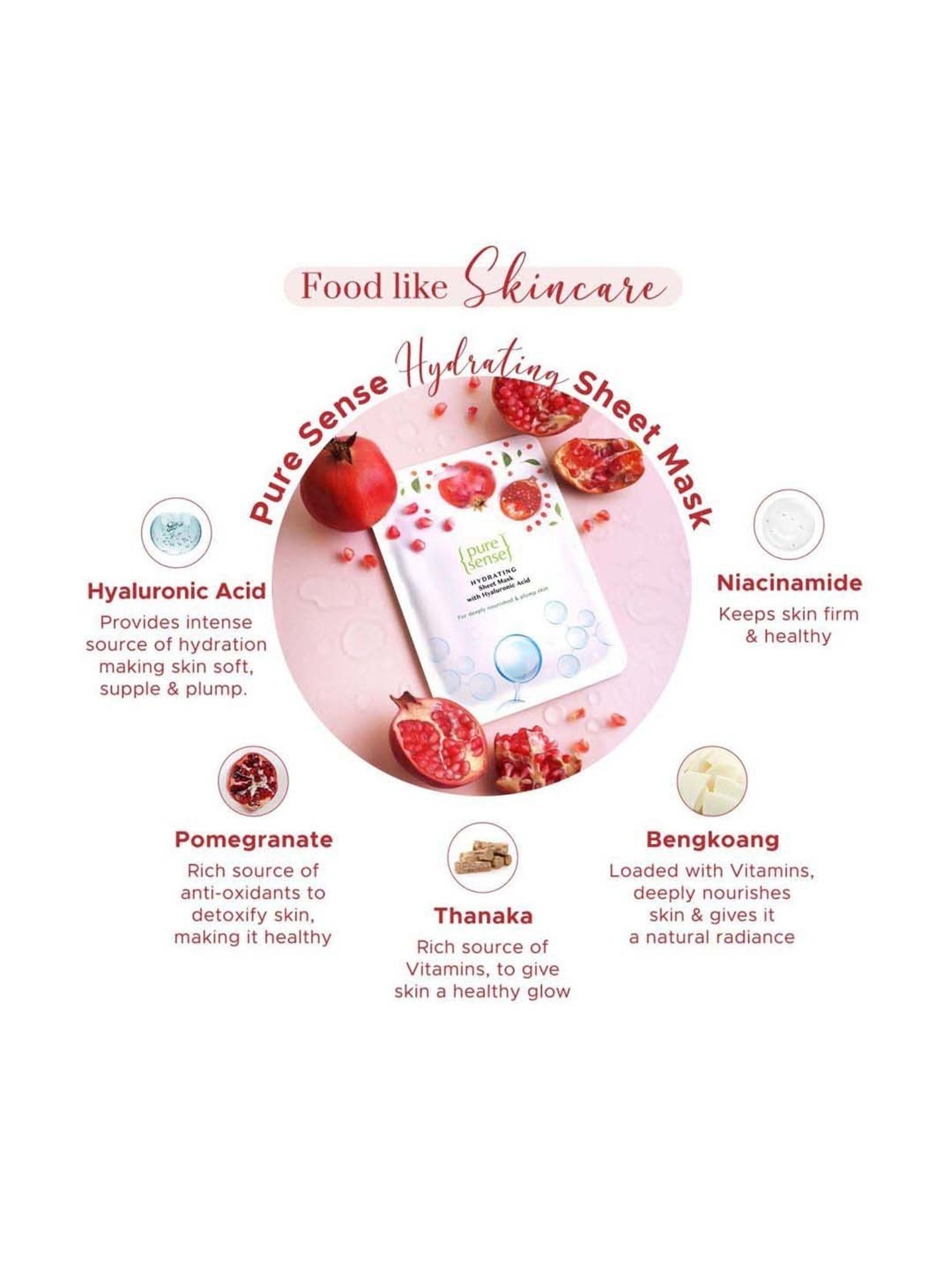 Pure Sense Hydrating Sheet Mask with Hyaluronic Acid - 15 gm