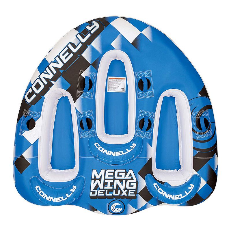 Connelly 67170006 Mega Wing Deluxe Inflatable Towable Lake River Water Tube for 3 People, Blue