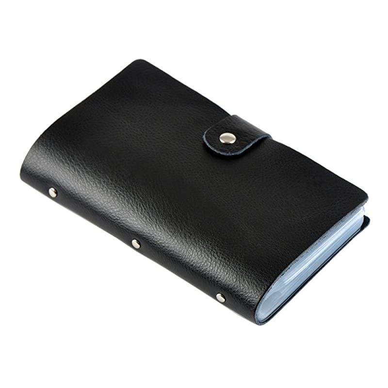 Leather Credit Card Holder Business ID Card Case Book Style 90 Count Name Card Holder Book Black