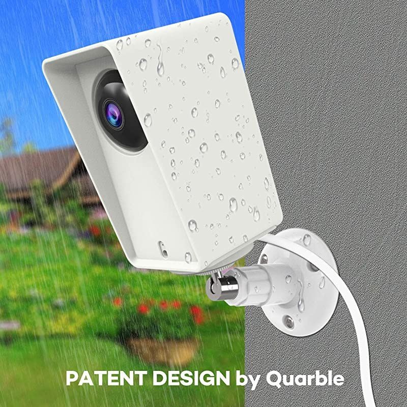 cam pan Protective Case with Wall Mount Bracket Weather Proof Adjustable for Indoor and Outdoor AntiSun Glare and UV Protection Very Easy to Install 2PACK White