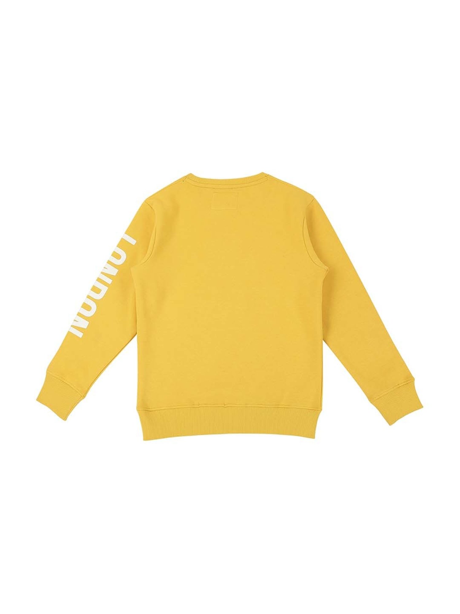 Pepe Jeans Kids Yellow Graphic Full Sleeves Sweatshirt