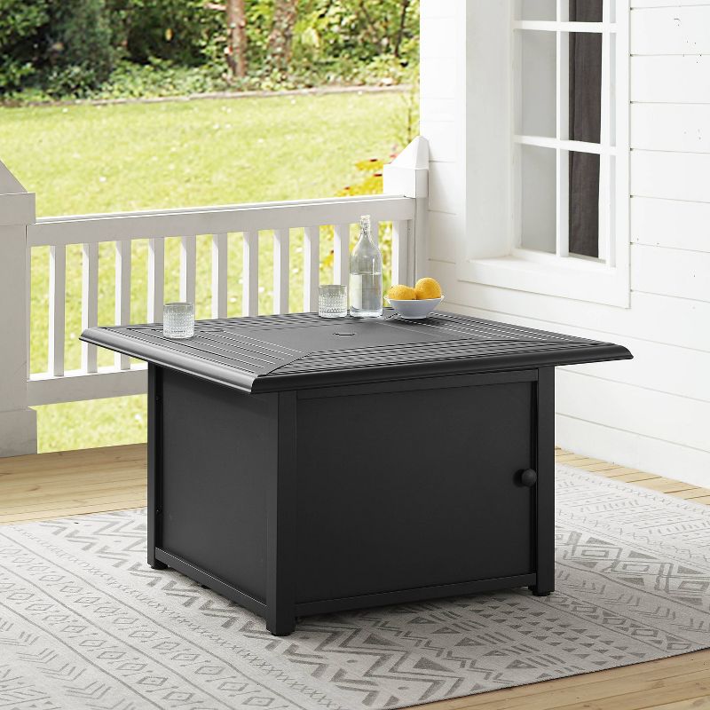 Dante Metal Fire Table - Black - Crosley