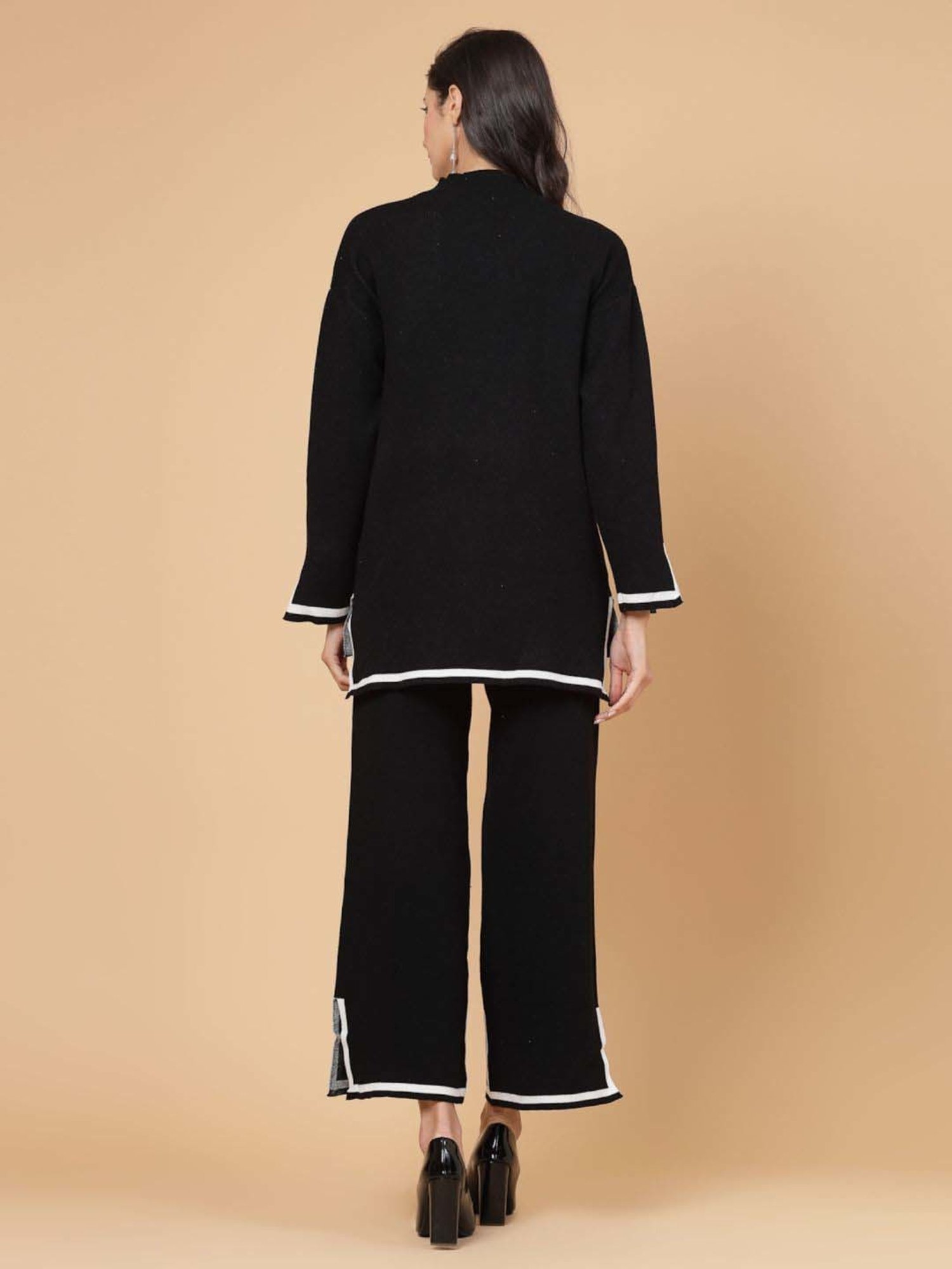 Mafadeny Black Plain Top Pants Set