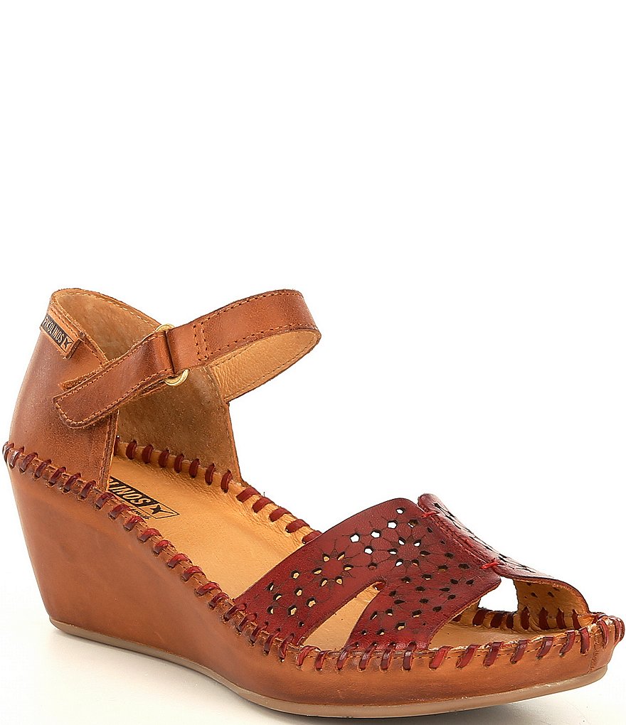 Pikolinos Margarita Leather Wedge Sandals