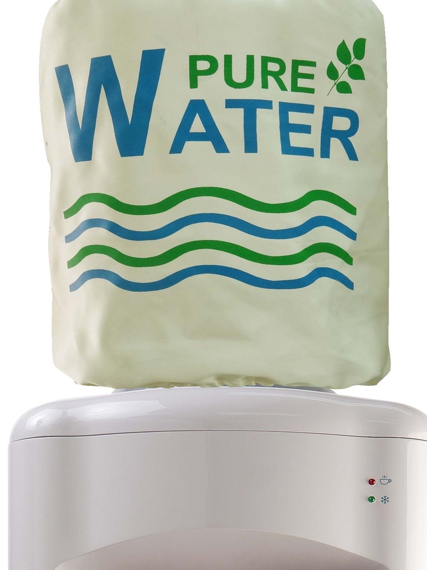 Swayam White & Blue Cotton 20 Litre Water Dispenser Bottle Cover - Set of 1