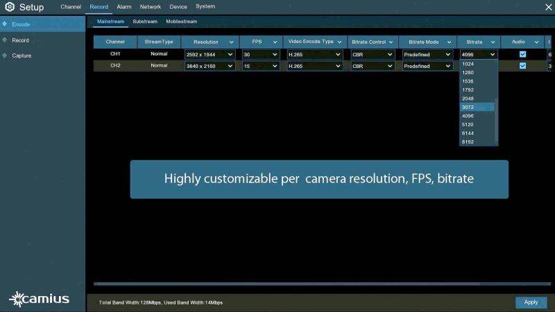 Camius 8 Channel NVR security system w/ 3TB HDD, Two 8MP Wired PoE Spotlight Security Camera Bullets - 3840x2160, color night vision, 2-way audio, siren, PIR, Intelligent detection 8P2S83T
