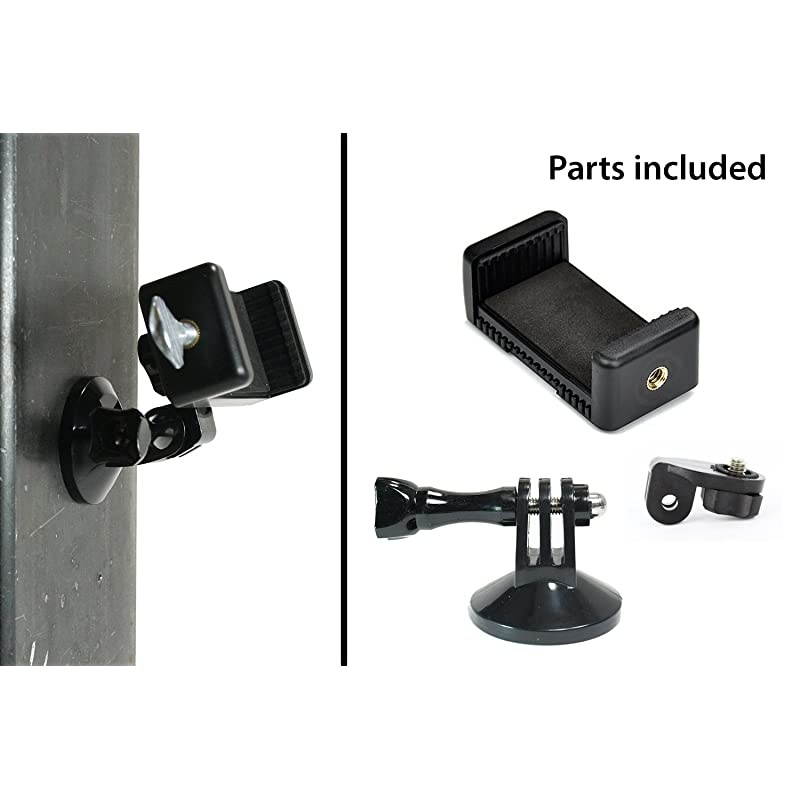 Chrome Plated Magnetic Camera & Phone Mount w/Quick Clip for Sports Camera, or Phone. Great for Video, Pictures, Livestreaming, or WOD. (Lg. Clip Magnet)