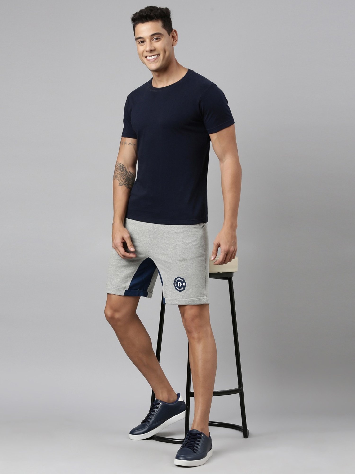 Dixcy Scott Maximus Grey Cotton Regular Fit Shorts