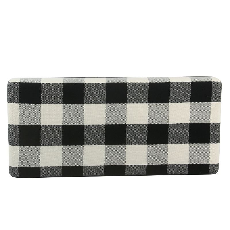 Decorative Bench with Wooden Black Plaid - HomePop