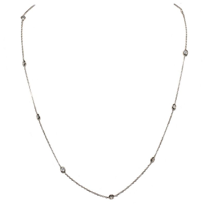 Women's Zirconite 10-Station Cubic Zirconia Necklace - Clear (36")