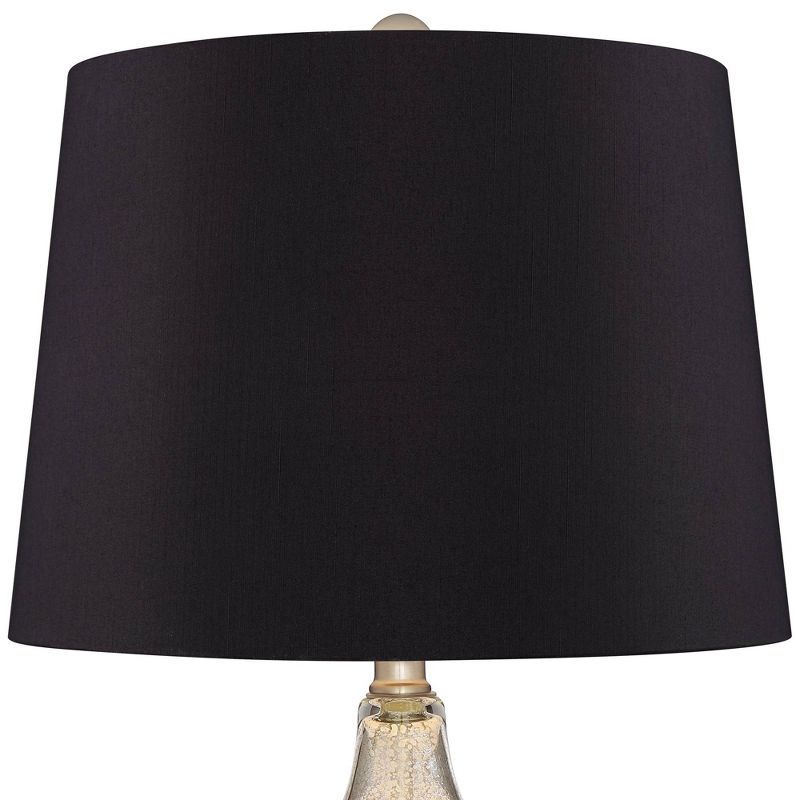 360 Lighting Castine Mercury Glass Black Shade USB Table Lamps Set of 2