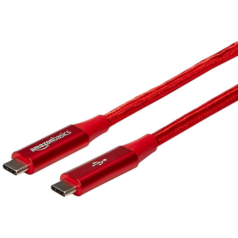 Double Braided Nylon USBC to USBC 31 Gen 1 Cable with Power Delivery 5 Gbps | 6 feet Red