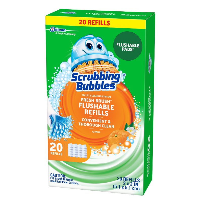 Scrubbing Bubbles Fresh Brush Toilet Cleaning System Flushable Refill - 20ct