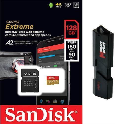 SanDisk Extreme 128GB MicroSD XC Class 10 UHS-3 Mobile Memory Card for Lenovo Zenfone Z5S Z6 Pro K6 S5 Pro GT Enjoy Tab V7 with USB 3.0 MemoryMarket Dual Slot MicroSD & SD Memory Card Reader