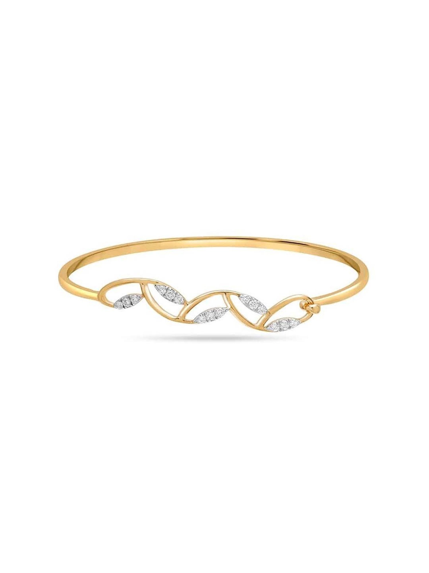 Mia By Tanishq Nature's Finest 14k Yellow Gold Creeper Chic Diamond Classic Bangle