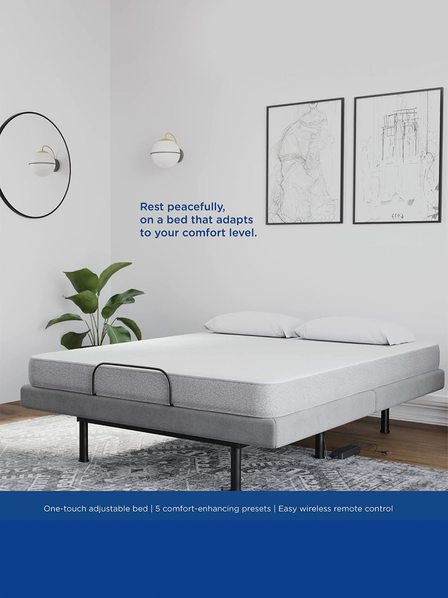 Duroflex Plush Brown Sheesham Wood Queen Bed in Honey Finish