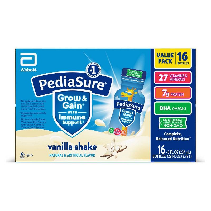 PediaSure Grow & Gain Kids' Nutritional Shake Vanilla - 16 ct/128 fl oz