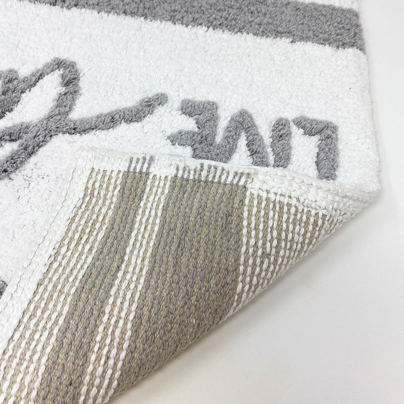 Live Love Laugh Word Novelty Cute Bath Rug - Grey - Elrene Home Fashions