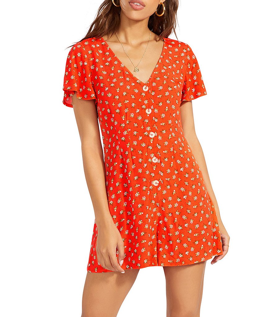 BB Dakota by Steve Madden Neoli Bloom Short Sleeve Romper
