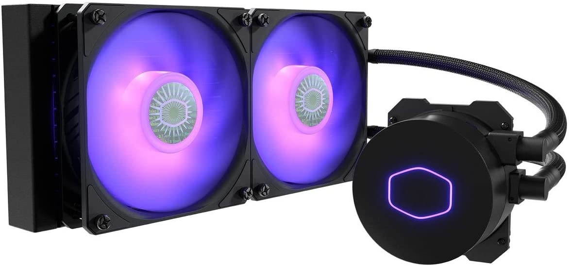 Cooler Master MasterLiquid ML240L RGB V2, Close-Loop AIO CPU Liquid Cooler, 3rd Gen Dual Chamber Pump, 240 Radiator, Dual SickleFlow 120mm for AMD Ryzen/Intel 1151 (MLW-D24M-A18PC-R2)