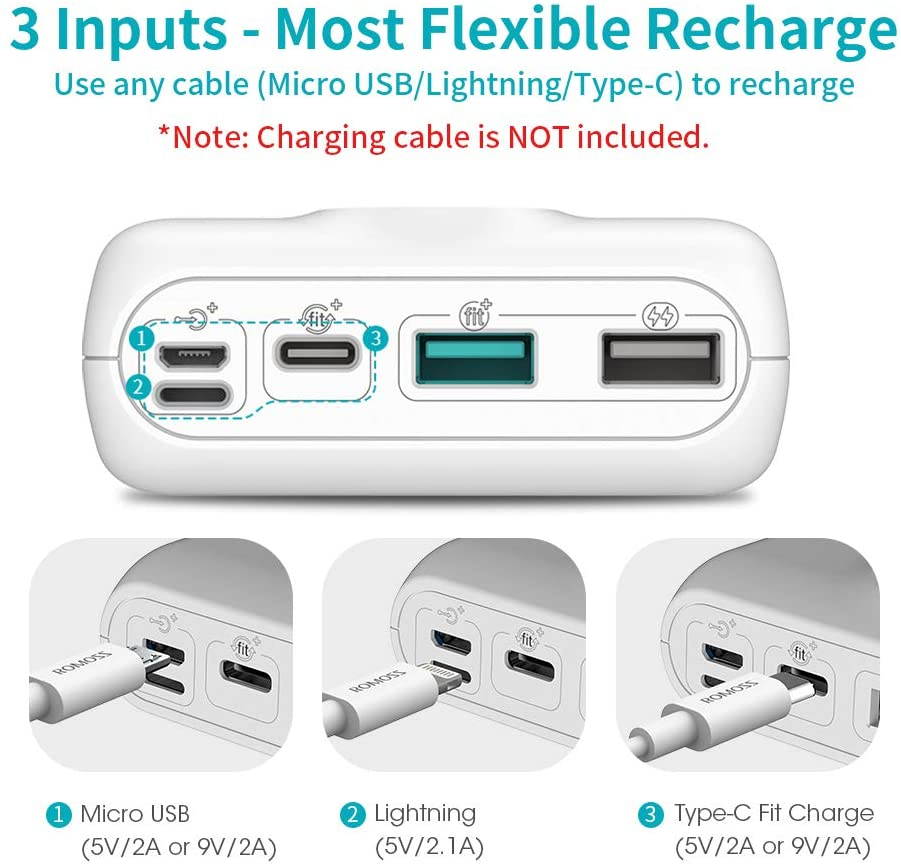 ROMOSS USB C Power Bank, 26800mAh PD Portable Charger 18W 3 Outputs and 3 Inputs External Battery Packs Compatible for iPhone Xs Max, iPad Pro, Nintendo Switch, Samsung S8 and Other Smart Devices