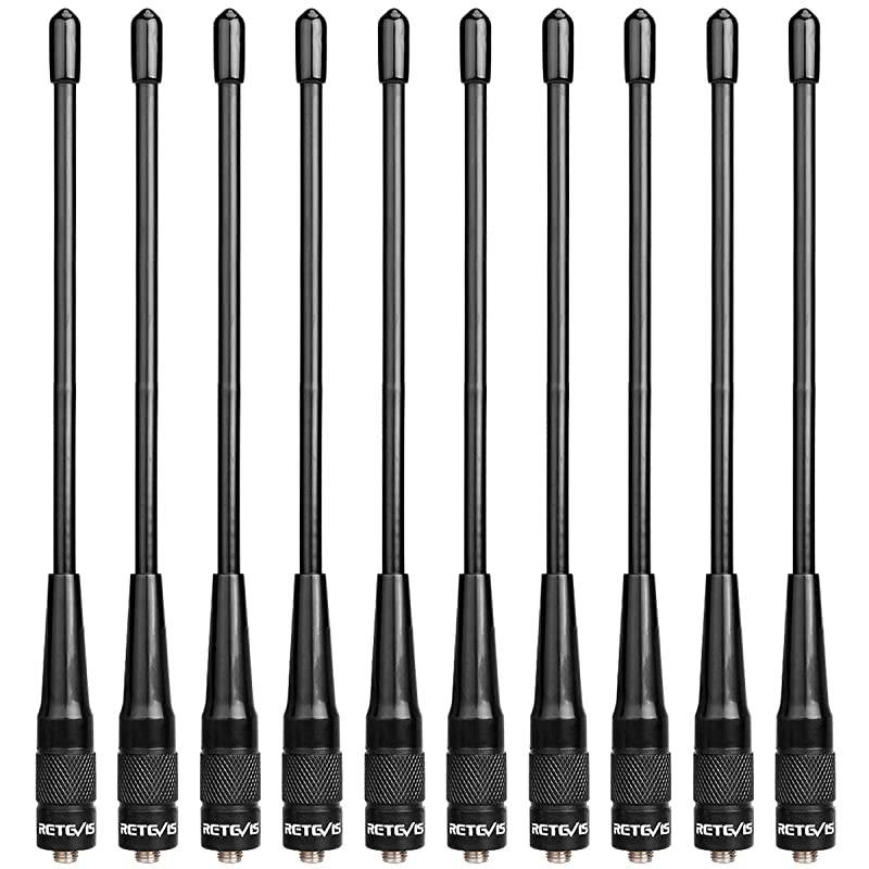 RHD701 Walkie Talkie Antenna SMAF Dual Band Antenna Compatible with Baofeng UV5R BF888S  H777 Walkie Talkie 10 Pack