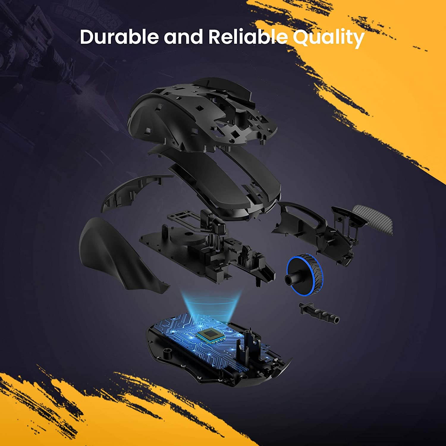 CUUWE Ergonomic Wired Gaming Mouse, 8 Programmable Buttons , 5 Levels Adjustable DPI up to 10000, Wired Computer Gaming Mice with 7 RGB Backlight Modes for PC, Laptop, MacBook