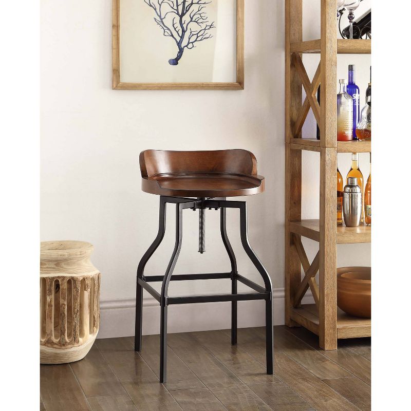 Freya Adjustable Stool - Chestnut/Black - Carolina Chair and Table