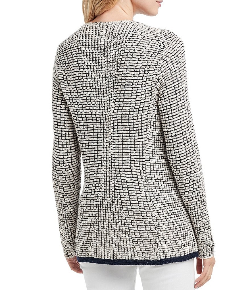NIC + ZOE Textured Knit Open Front Jacket