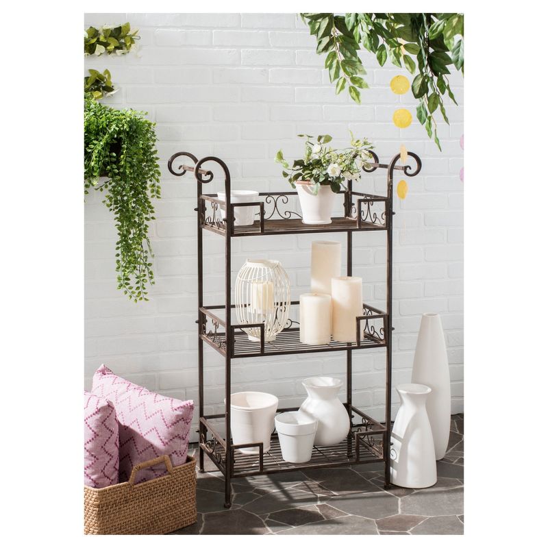 Rectangular Metal Butterfly Plant Stand - Antique Bronze