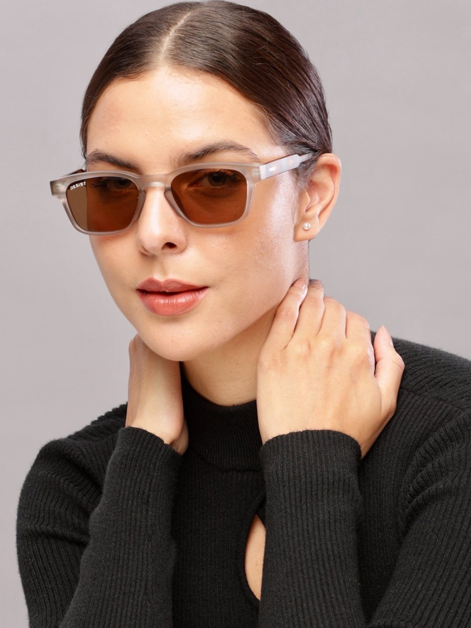 Resist Eyewear Brown Wayfarer uv protected Unisex Sunglasses