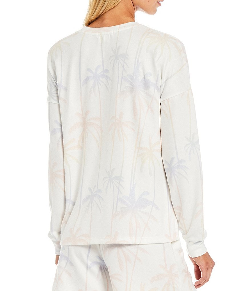 PJ Salvage Lounge Life Palm Print Peachy Knit Coordinating Sleep Top
